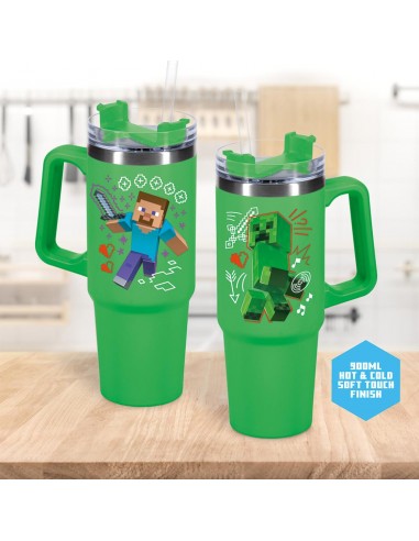 VASO TÉRMICO CON PAJITA MINECRAFT