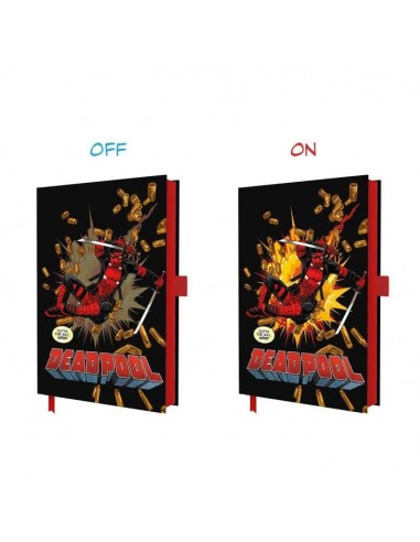 CUADERNO CON LUZ DEADPOOL